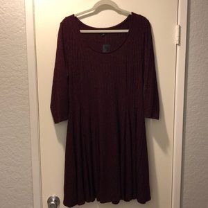 Burgundy Wine Sweater Dress